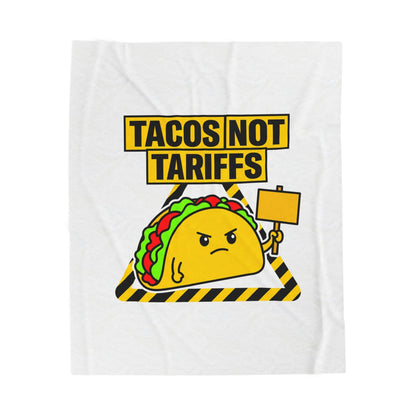 TACOS NOT TARIFFS Blanket | taco pun, protest typography