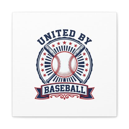 United by Baseball Canvas | Patriotic Baseball Graphic, Red White Blue Wall Art
