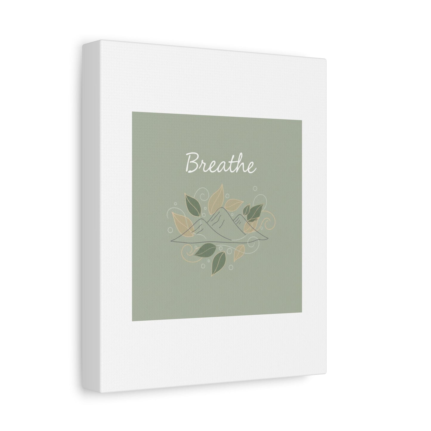 Breathe Mountain Line Canvas | Nature Symbols, Minimal Forest Wall Art