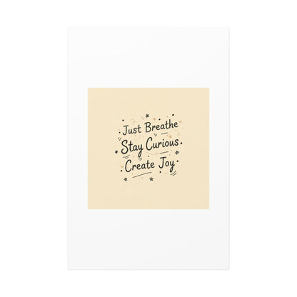 Just Breathe Stay Curious Create Joy Canvas | Messy Handwritten Typography, Doodle Text Art