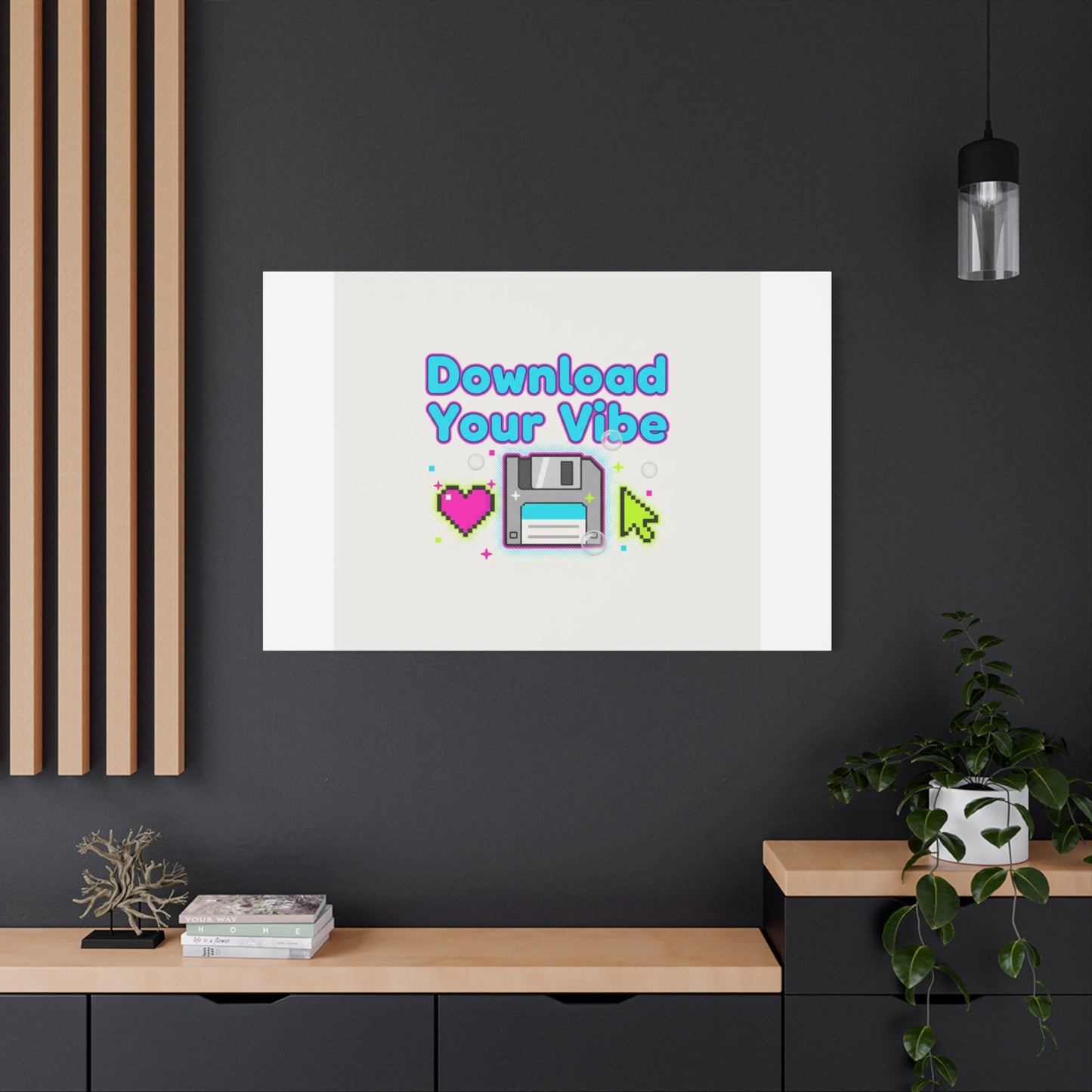 Download Your Vibe Canvas | Y2K Retro Tech, Pixel Floppy Disk Poster