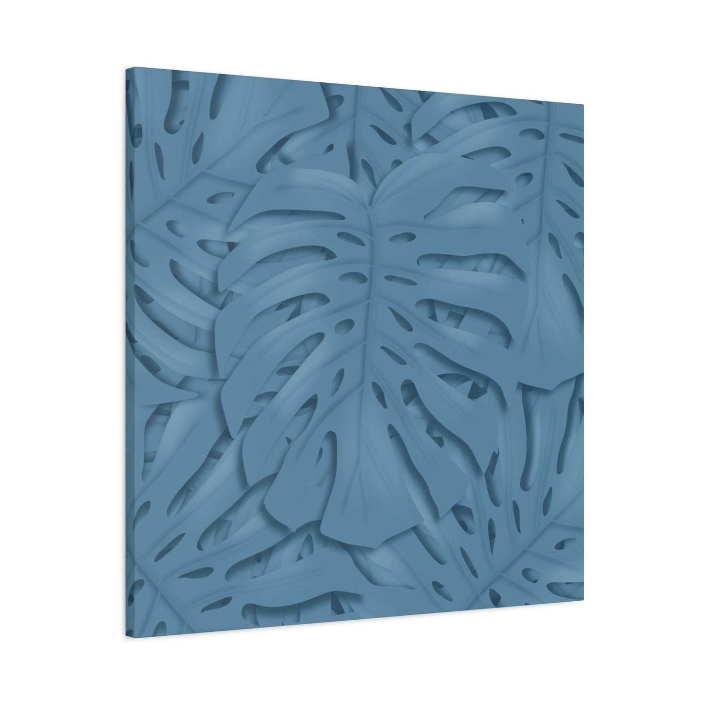 Cerulean Blue Monstera Canvas Print – Botanical Wall Art