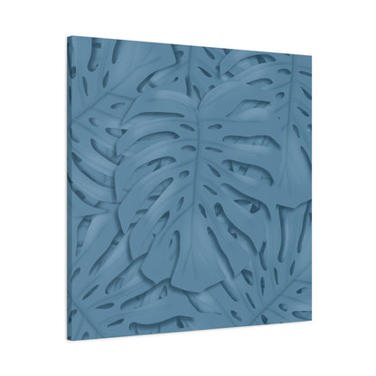 Cerulean Blue Monstera Canvas Print – Botanical Wall Art