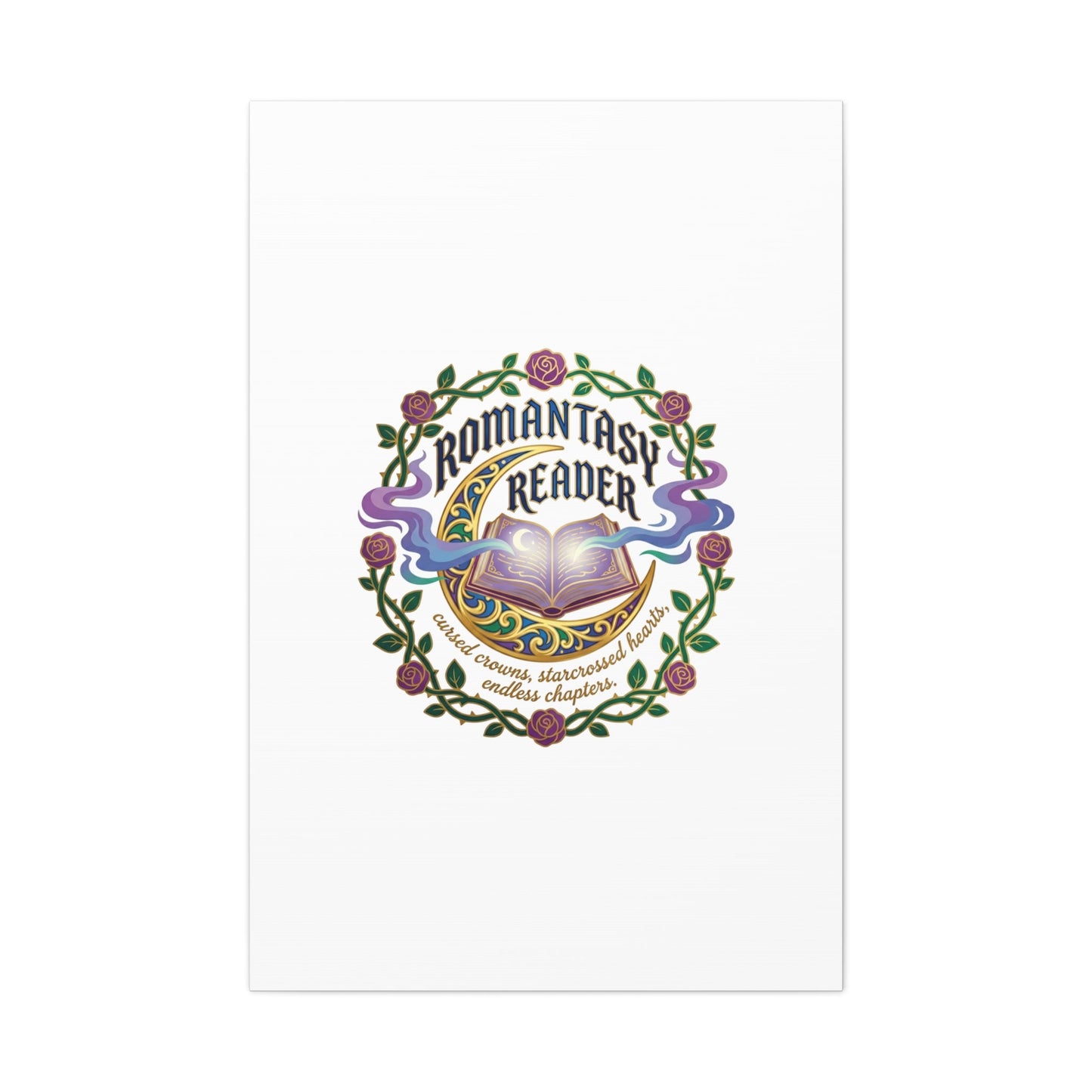 Romantasy Reader Canvas Print | enchanted bookish celestial gothic