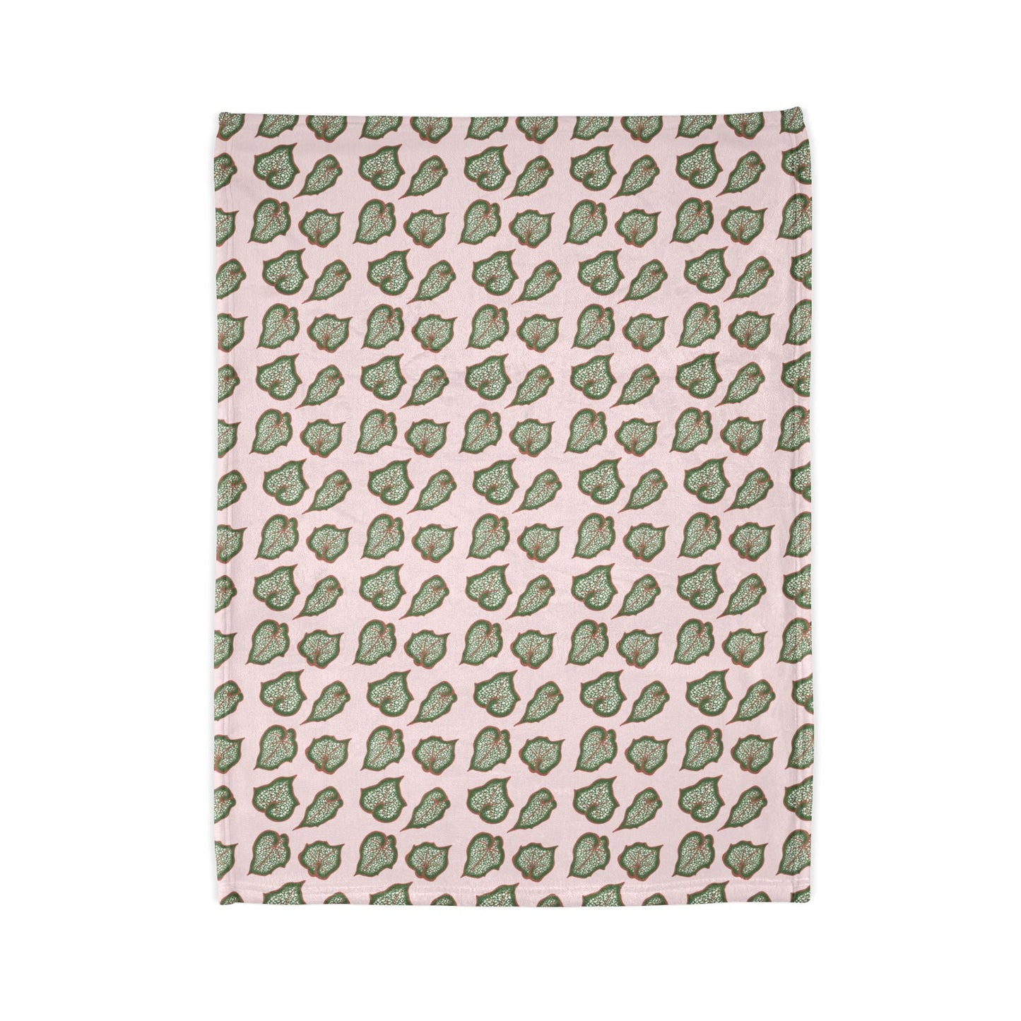 Begonia Pattern Cozy Fleece Throw Blanket