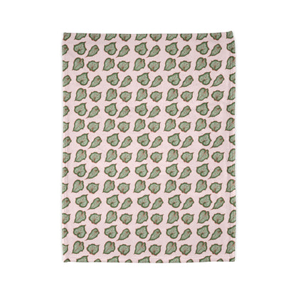 Begonia Pattern Cozy Fleece Throw Blanket
