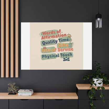 Love Languages List Matte Canvas Wall Art | love language meme, relationship humor
