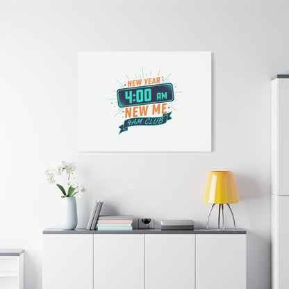 4AM Club New Year Graphic Canvas | Holiday Party Novelty, Festive New Year Decor