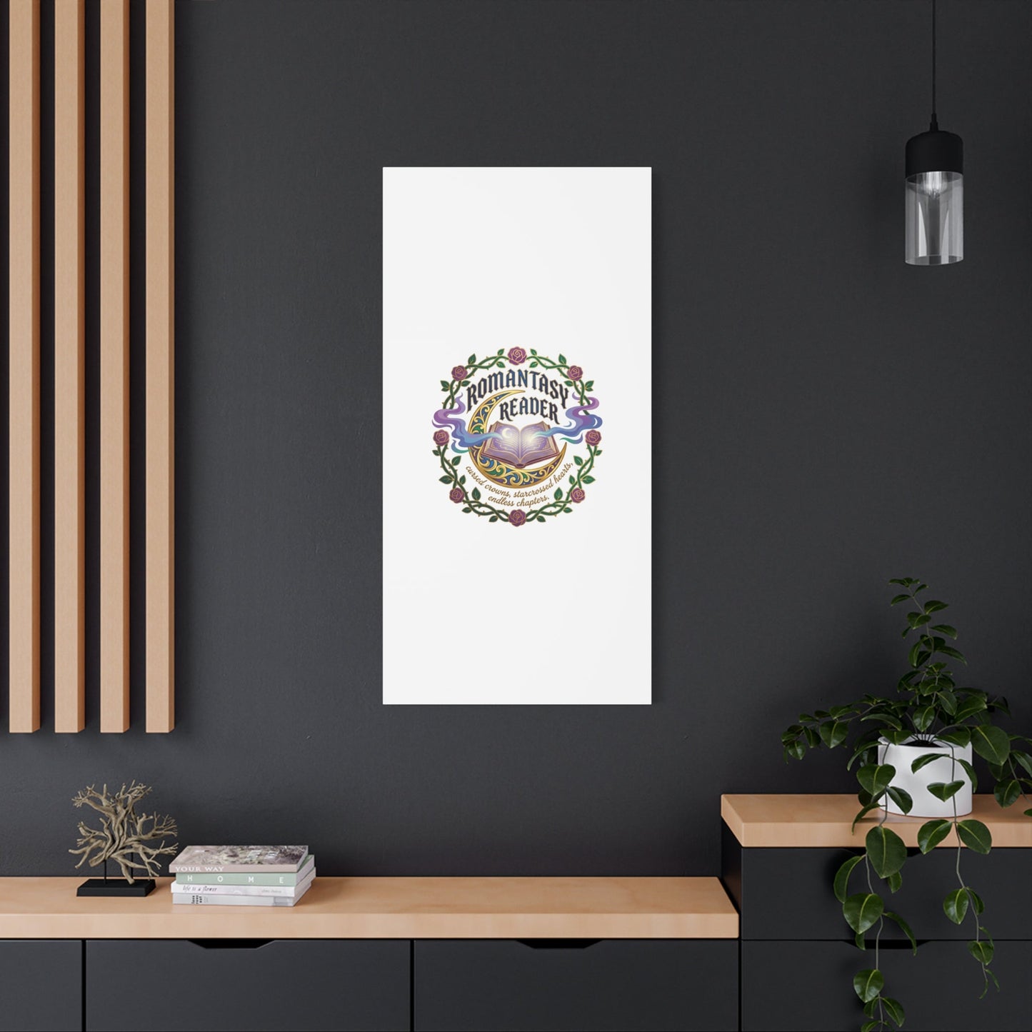 Romantasy Reader Canvas Print | enchanted bookish celestial gothic