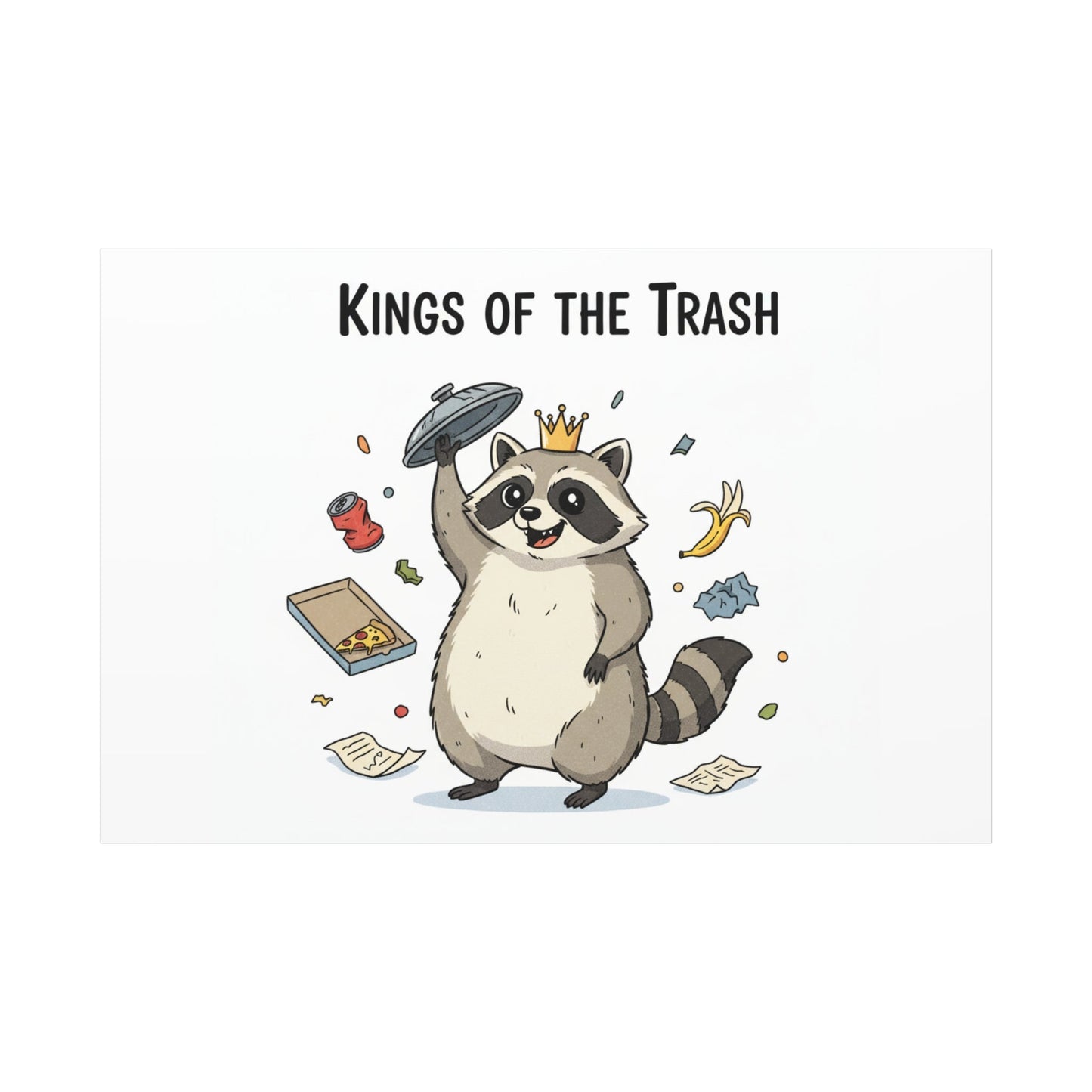 Kings of the Trash Canvas, Raccoon Doodle | Trash Panda, Goofy Critter Art