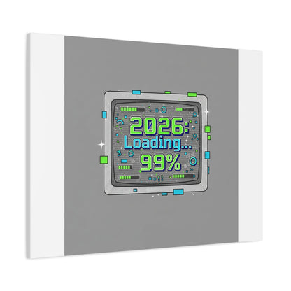 2026 Loading 99% Canvas | NYE countdown, retro system interface