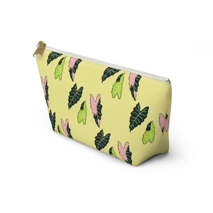 Alocasia Pattern Accessory Pouch – Makeup Bag With T-Bottom