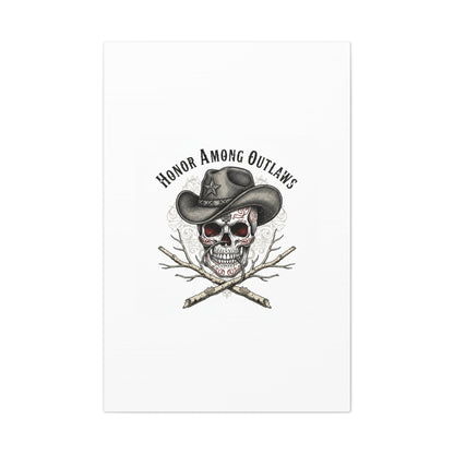 Honor Among Outlaws Canvas | Western Skull Art, Gothic Americana Desert Noir