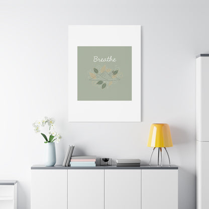 Breathe Mountain Line Canvas | Nature Symbols, Minimal Forest Wall Art