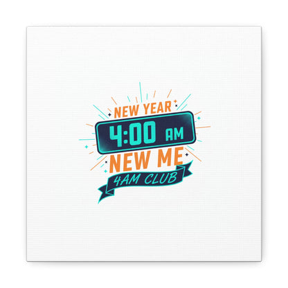 4AM Club New Year Graphic Canvas | Holiday Party Novelty, Festive New Year Decor
