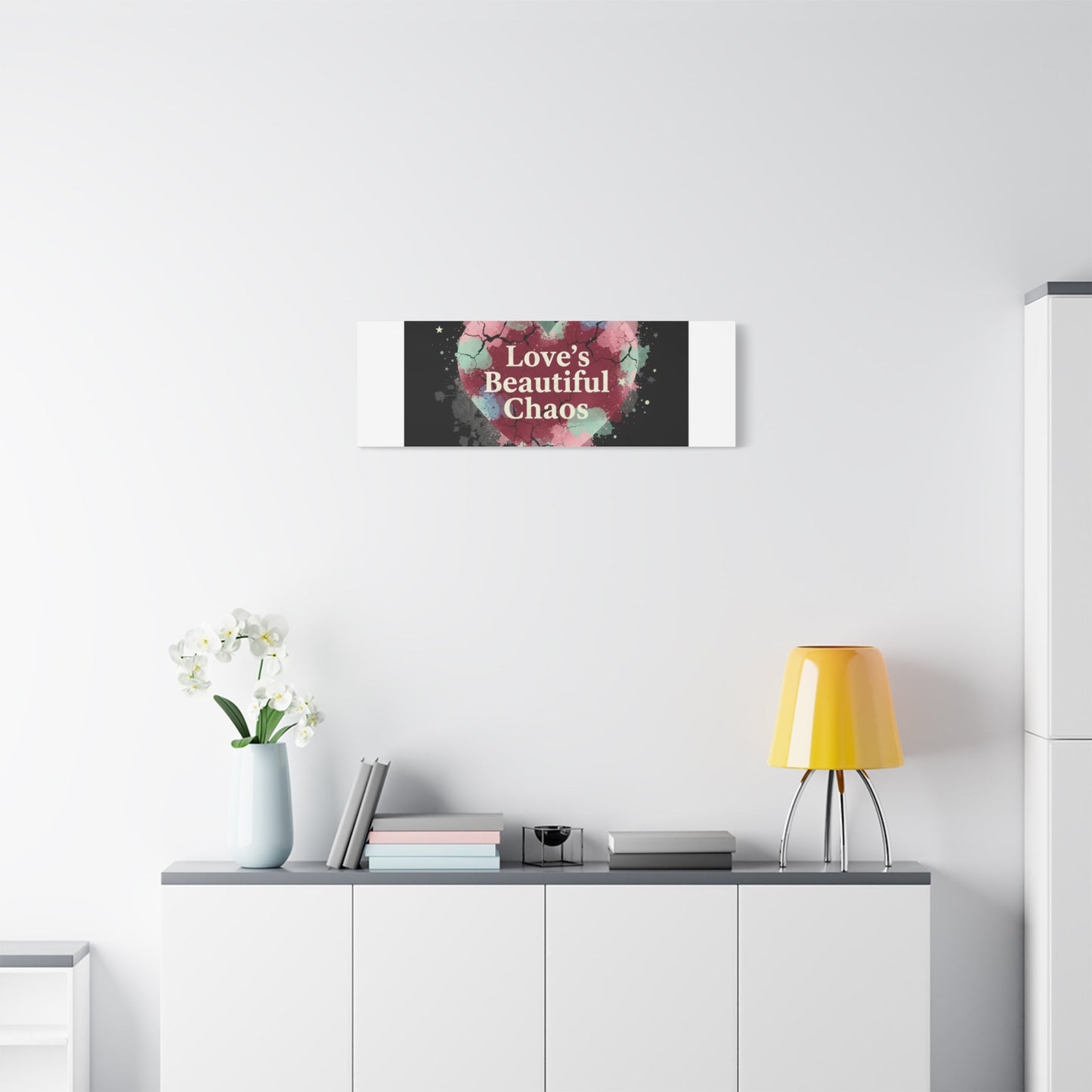 Love's Beautiful Chaos Canvas Print | Soft Grunge Hearts, Distressed Heart Art