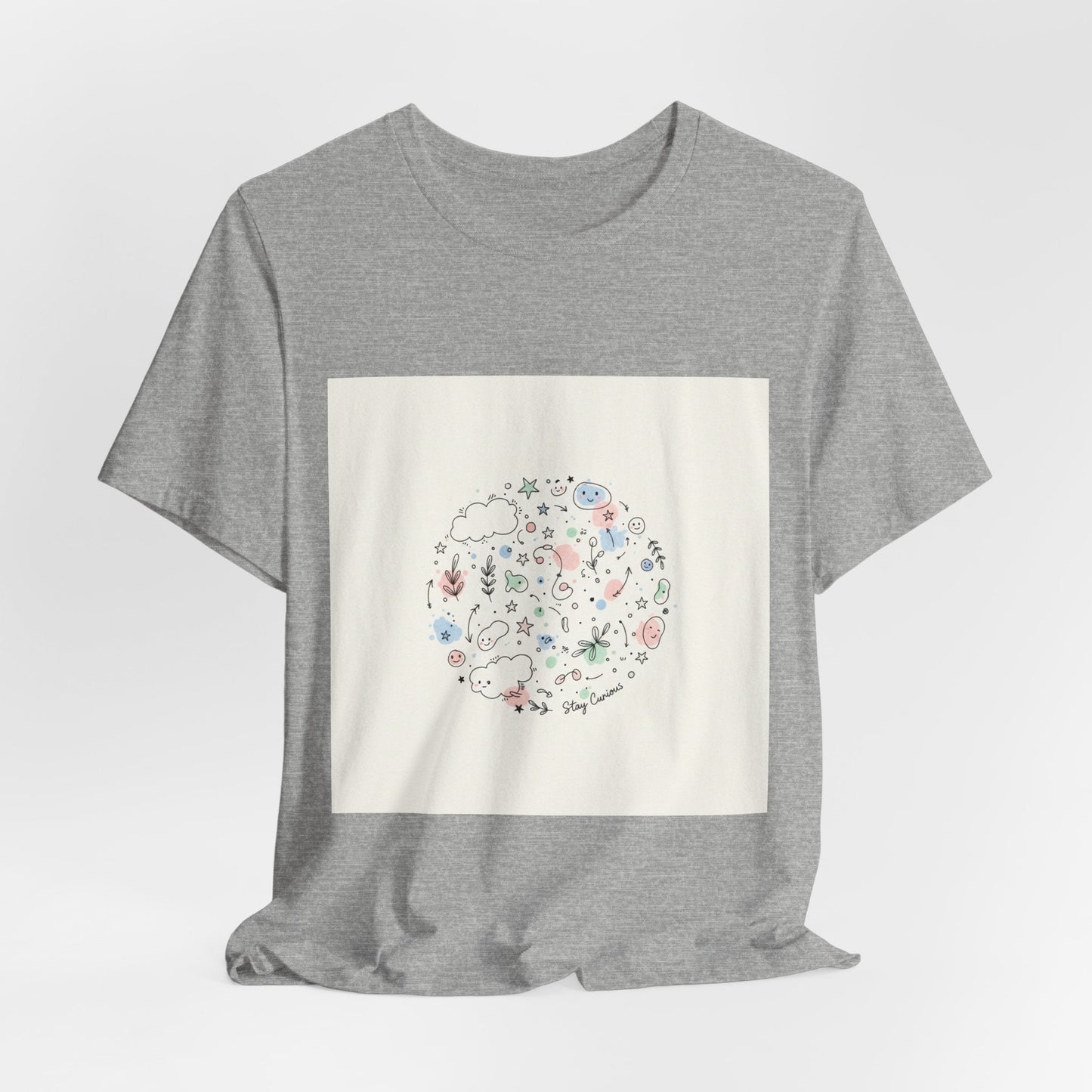 Botanical Doodle Circle Tee | hand drawn line drawing, sketch pattern