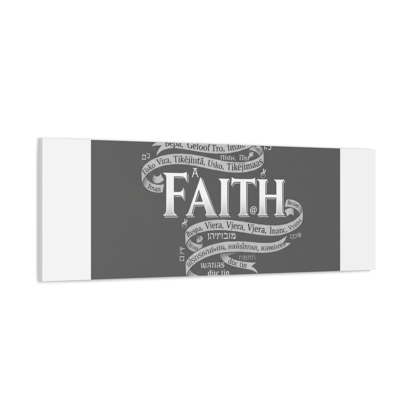 handwritten faith ribbon Canvas | sketch aesthetic, doodle design
