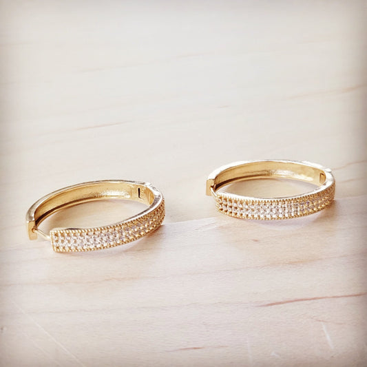 Indulgent Pave Eternity Gold Hoop Earrings 219cm