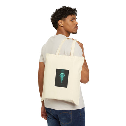 Bioluminescent Jellyfish Tote, neon jelly print, deep-sea aesthetic
