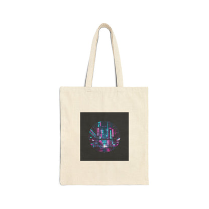 Neon Cyberpunk Skyline Tote | synthwave cityscape, futuristic neon aesthetic