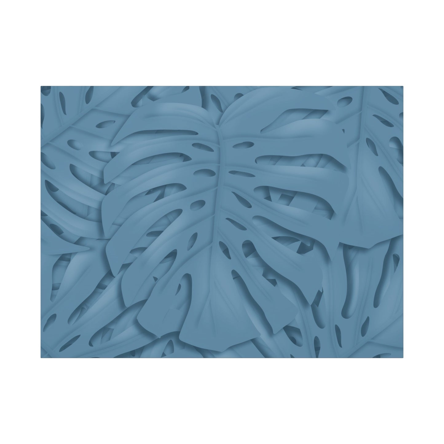 Cerulean Blue Monstera Canvas Print – Botanical Wall Art