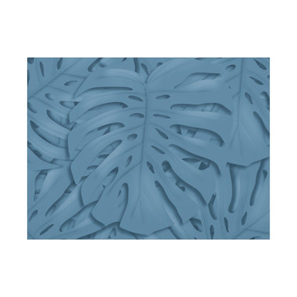 Cerulean Blue Monstera Canvas Print – Botanical Wall Art