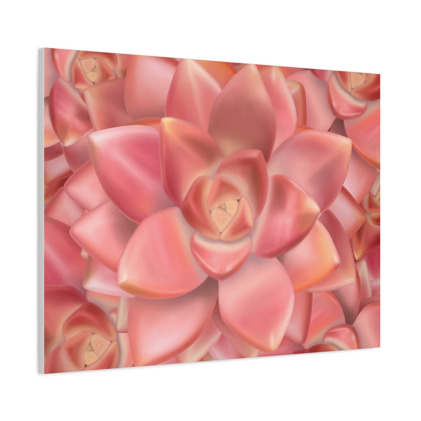 Graptosedum California Sunset Succulent Pattern Canvas Print – Botanical Wall Art