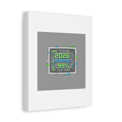 2026 Loading 99% Canvas | NYE countdown, retro system interface