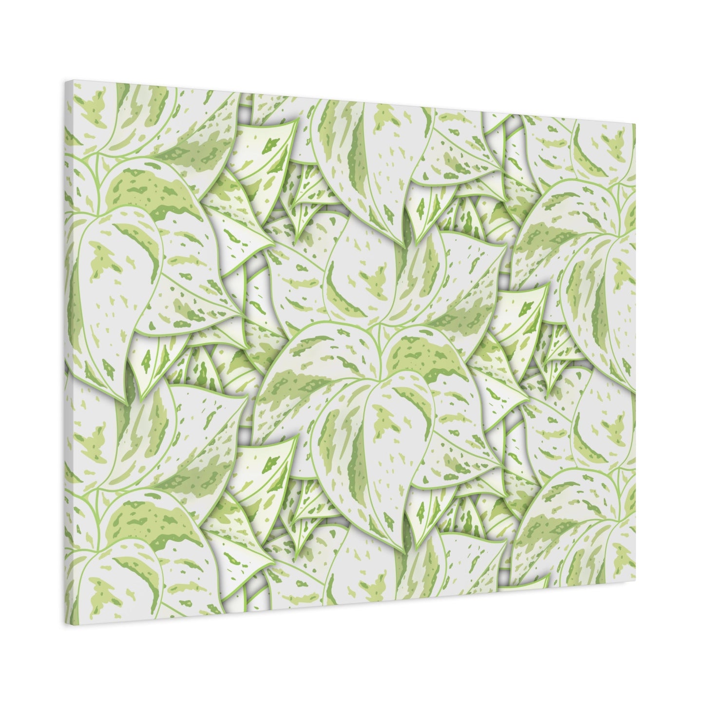 Snow Queen Pothos Pattern Canvas Print – Botanical Wall Art