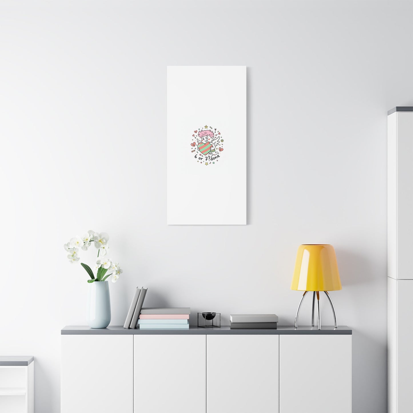 Weird Cupid heart illustration Canvas | Weird Valentine, quirky chaotic love