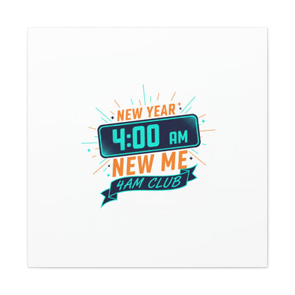 4AM Club New Year Graphic Canvas | Holiday Party Novelty, Festive New Year Decor