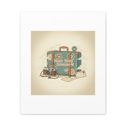 Pack Your Dreams Canvas | Retro Travel Postcard, Wanderlust Passport Stamp Art