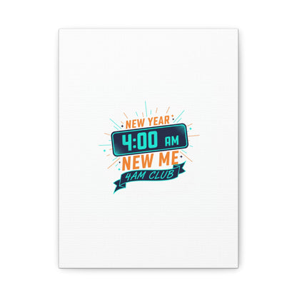 4AM Club New Year Graphic Canvas | Holiday Party Novelty, Festive New Year Decor