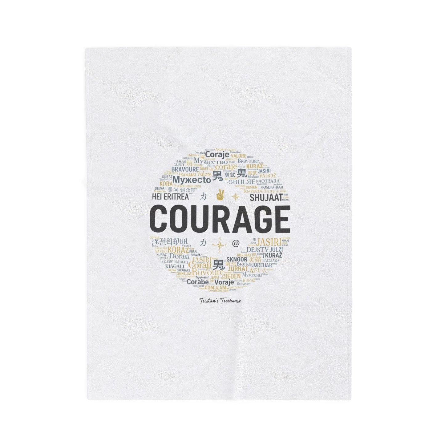 Courage word circle Velveteen Blanket | Fresh-Start minimal blank slate design