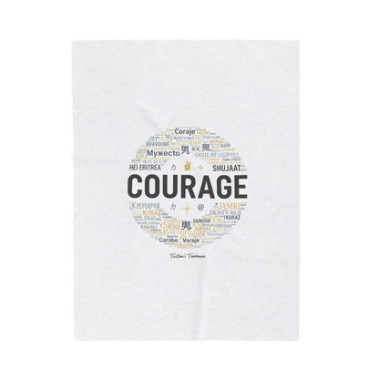 Courage word circle Velveteen Blanket | Fresh-Start minimal blank slate design
