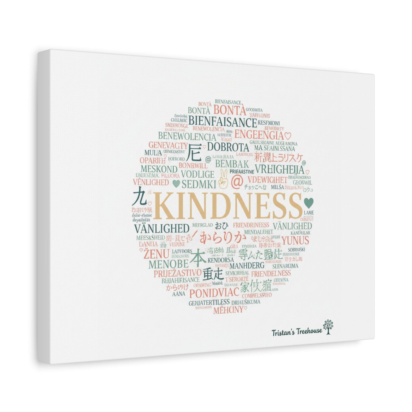 Kindness Word Cloud Canvas | Fresh Start Minimalist Wall Art