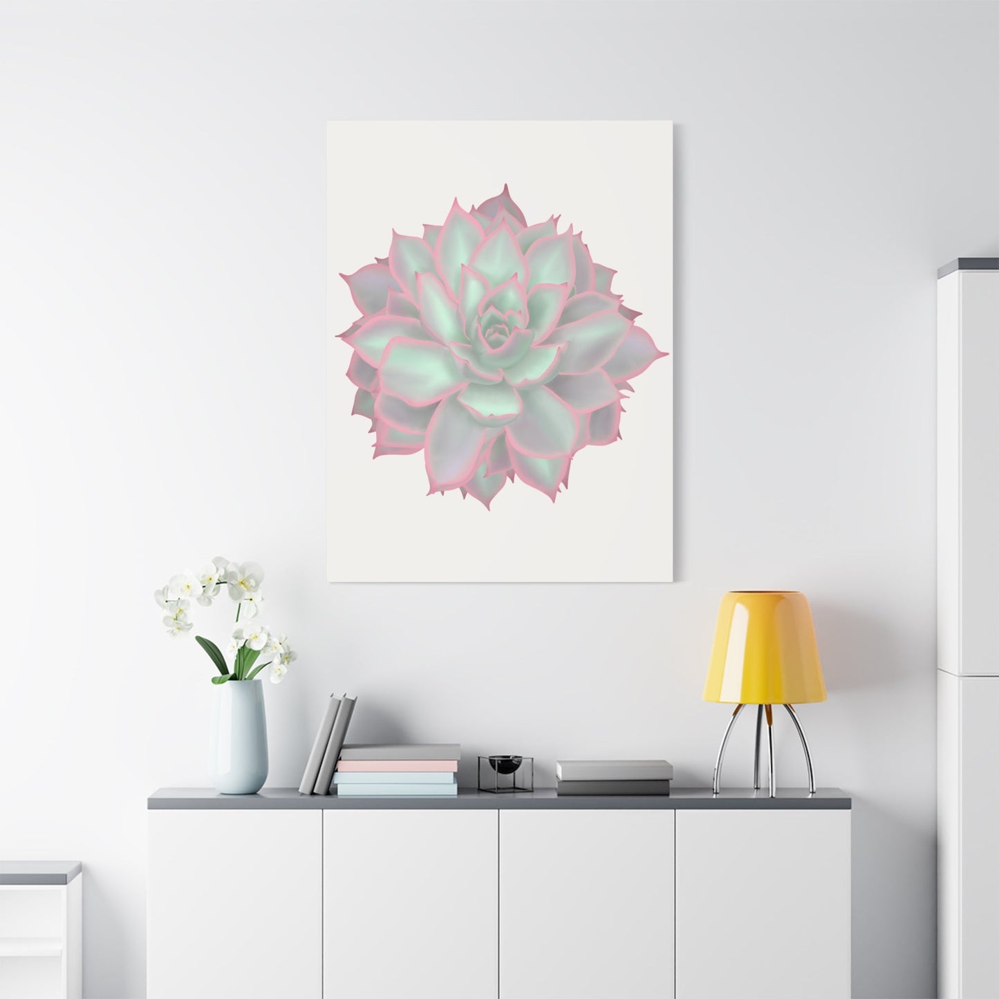Echeveria Violet Queen Succulent Canvas Print – Botanical Wall Art