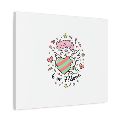 Weird Cupid heart illustration Canvas | Weird Valentine, quirky chaotic love