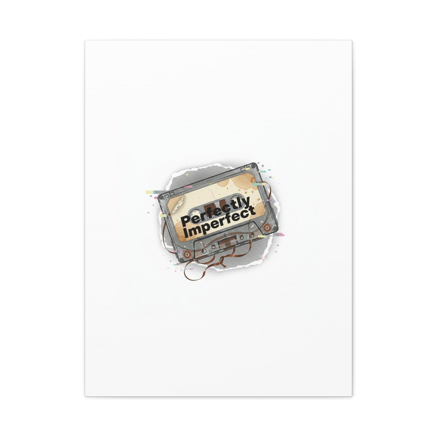 Perfectly Imperfect Cassette, Canvas Print | Analog Error, glitch art static