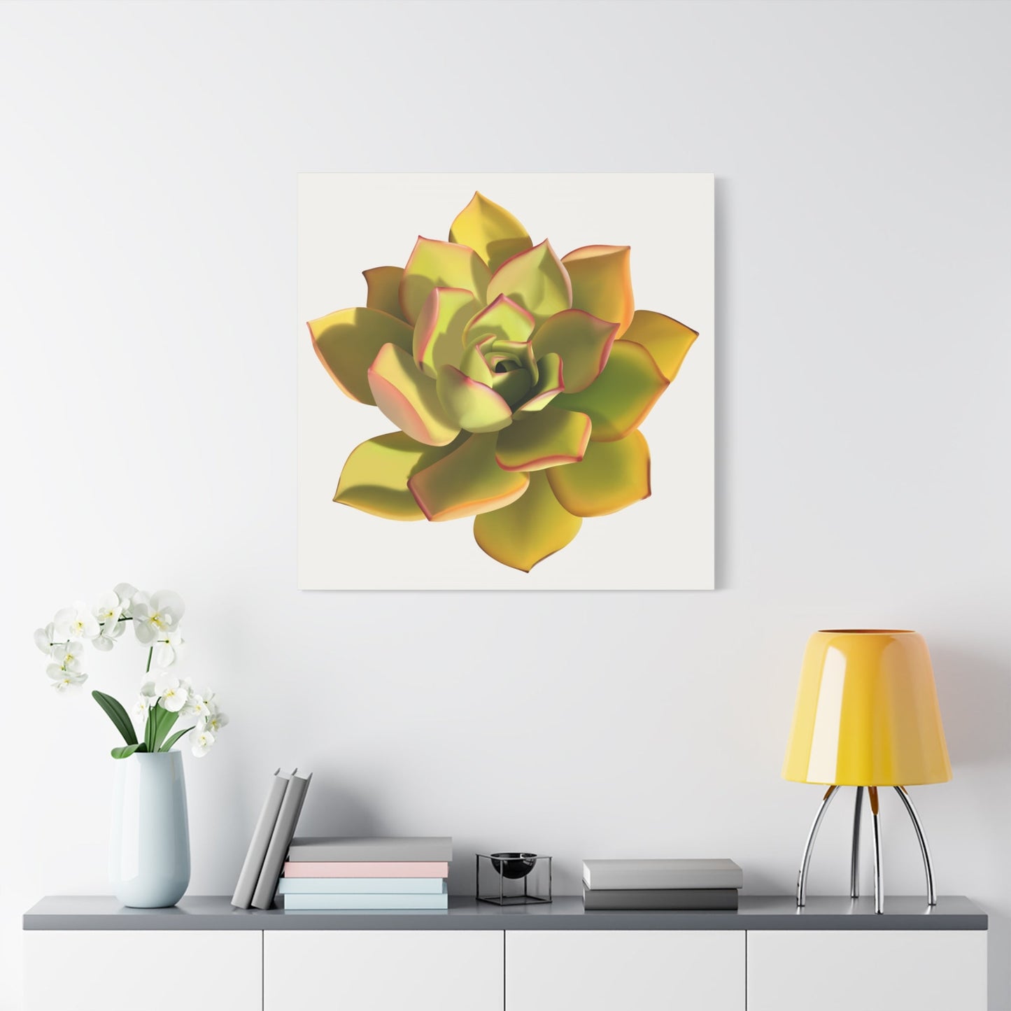 Noble Aeonium Succulent Canvas Print – Botanical Wall Art
