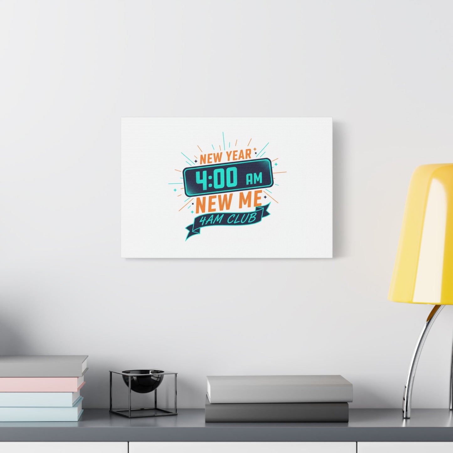 4AM Club New Year Graphic Canvas | Holiday Party Novelty, Festive New Year Decor