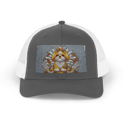 Trucker Cap — Gold Floral Mandala Patch Snapback