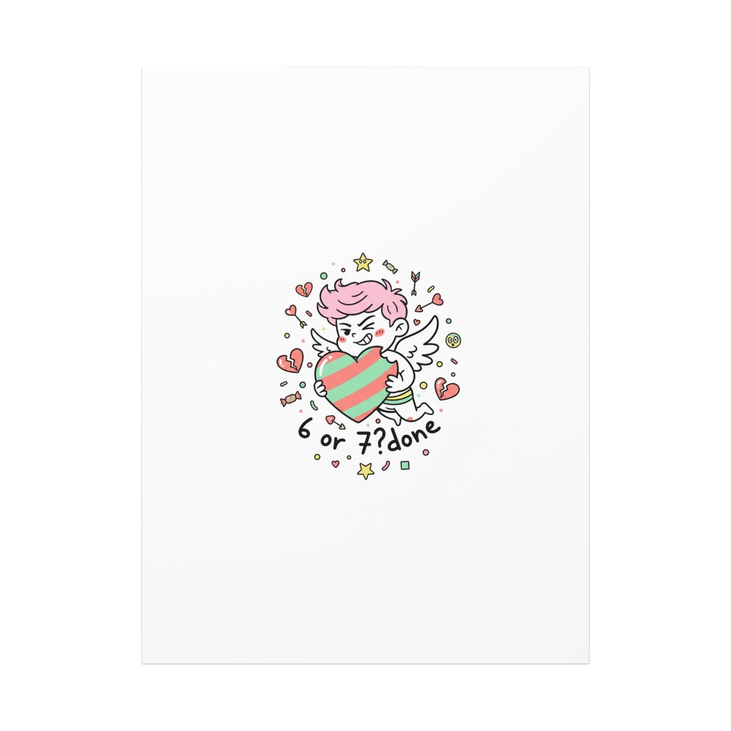 Weird Cupid heart illustration Canvas | Weird Valentine, quirky chaotic love