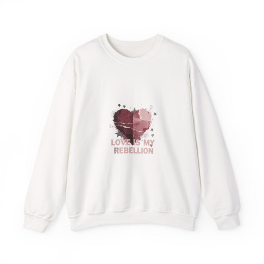 Love Is My Rebellion Sweatshirt | soft grunge heart, distressed punk heart design