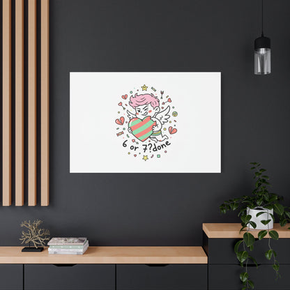 Weird Cupid heart illustration Canvas | Weird Valentine, quirky chaotic love