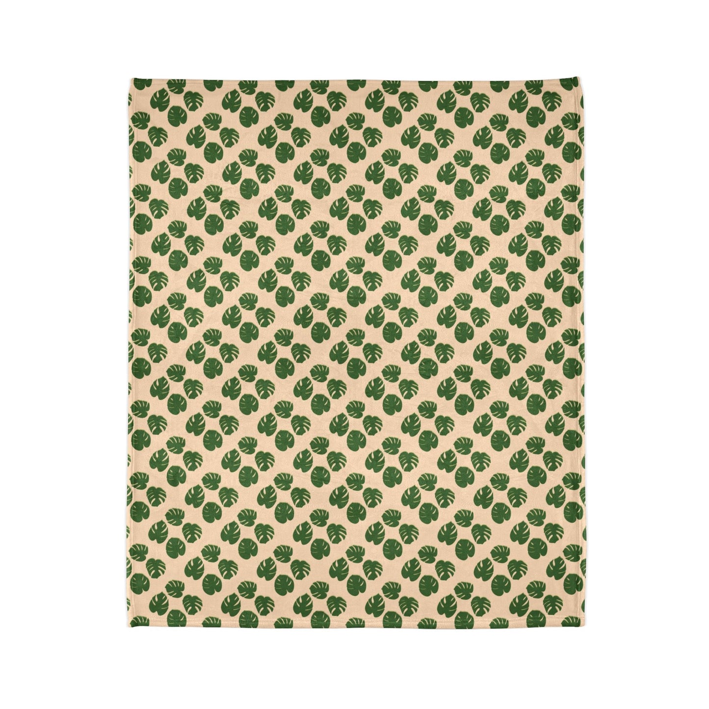 Monstera Pattern Cozy Fleece Throw Blanket