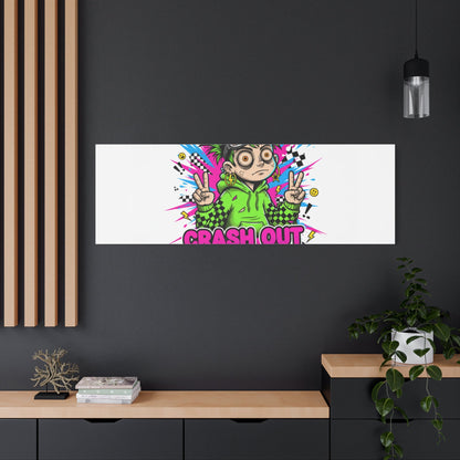 Crash Out With a Smile Canvas Print | Neon Skate Graffiti, Meme Meltdown Art