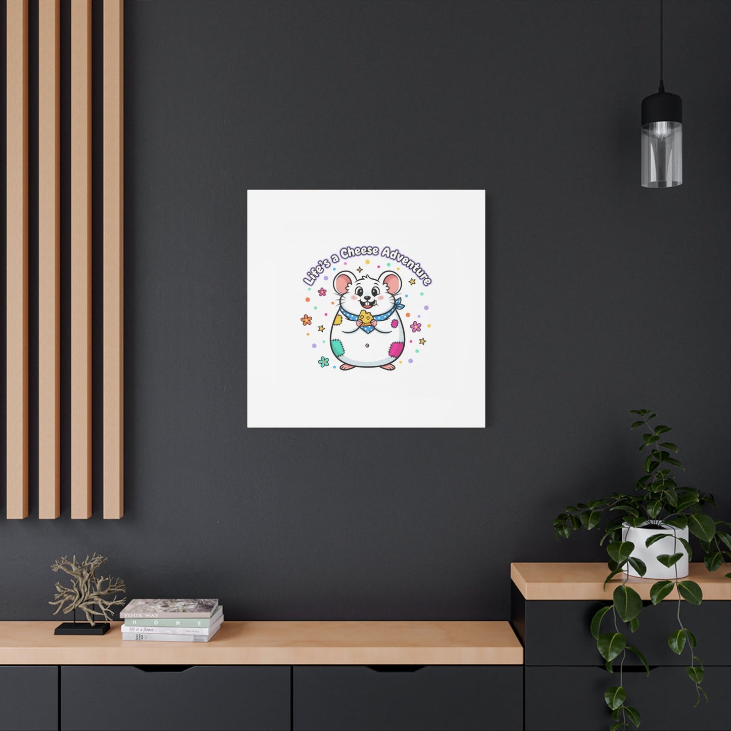 Life's a Cheese Adventure Canvas | Rodent-Core rat art print