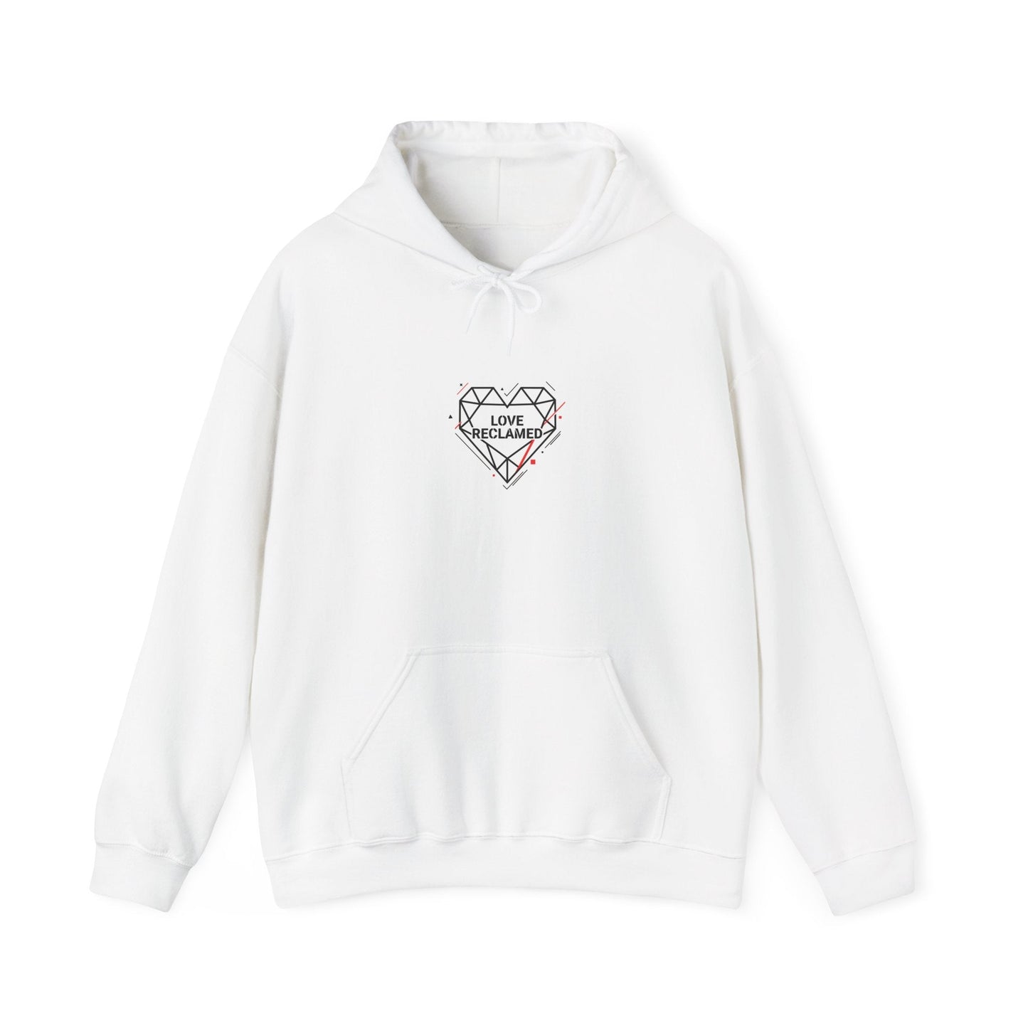 Minimal Geometric Heart Hoodie | modern heart design, punk heart